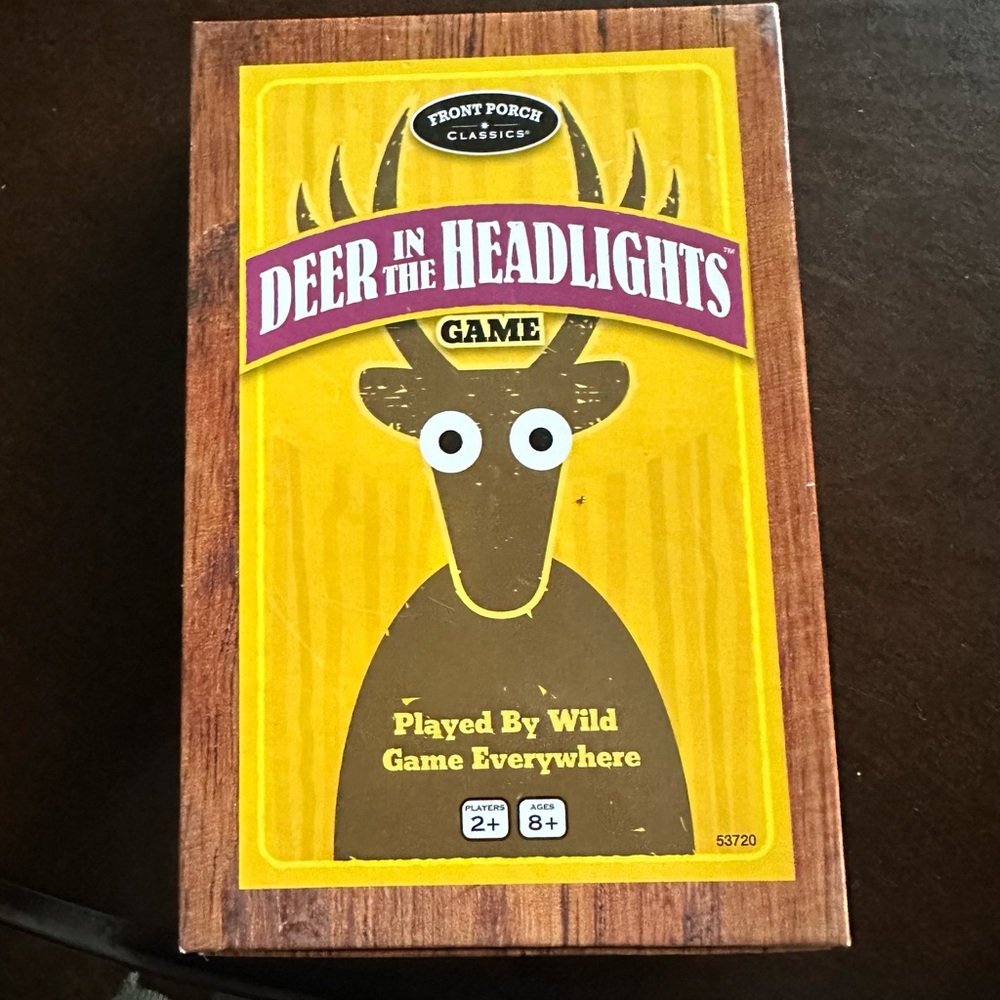 card game. Deer in the headlights